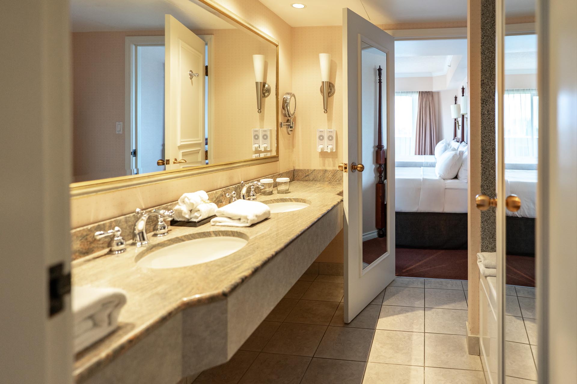 Guest bathroom with double sink